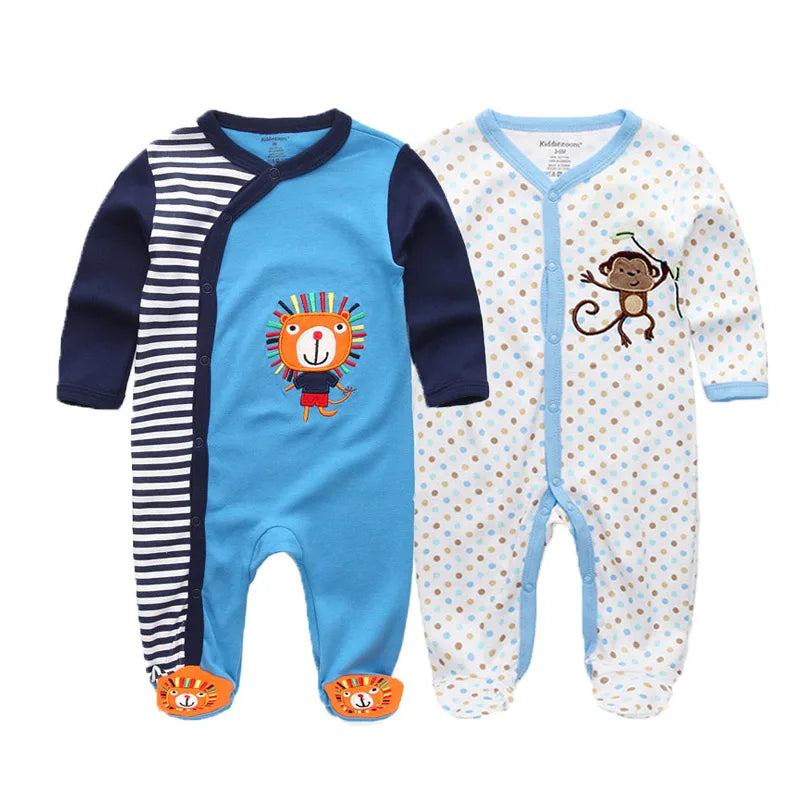 MaisonVerde® Kiddiezoom 2-Piece Baby Romper Set – 100% Cotton Long Sleeve Jumpsuit (0–12 Months)