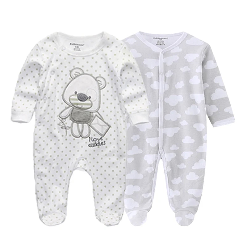 MaisonVerde® Kiddiezoom 2-Piece Baby Romper Set – 100% Cotton Long Sleeve Jumpsuit (0–12 Months)