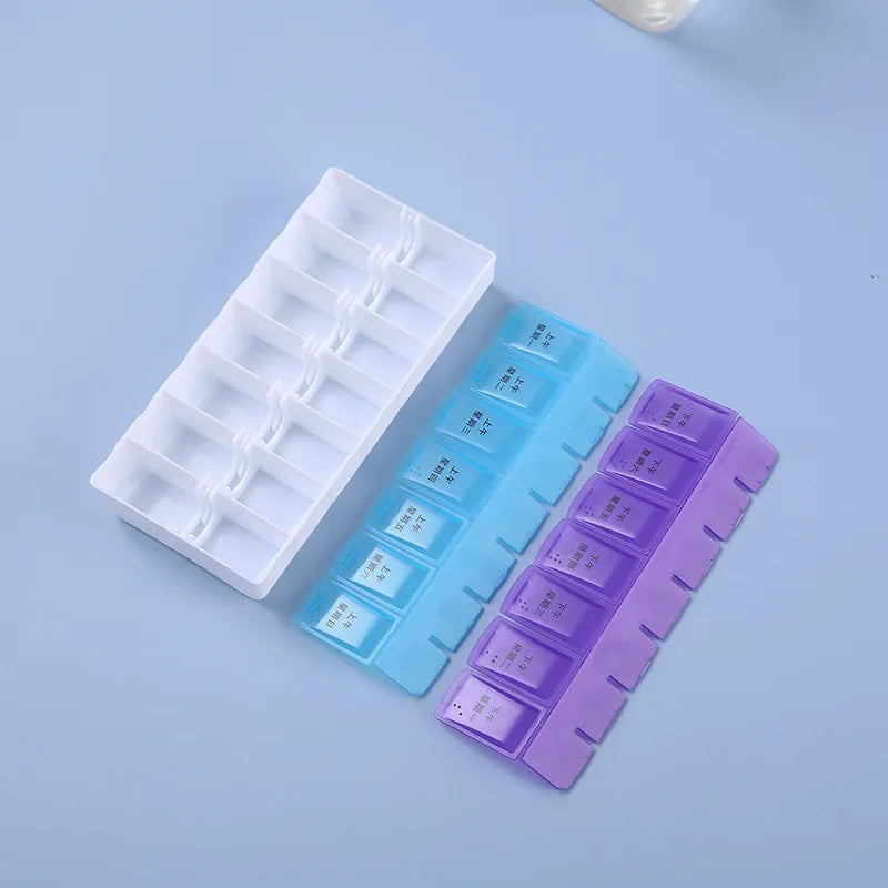 MaisonVerde® Weekly Travel Pill Organizer – 7-Day Compact Pill Box with 14 Compartments | AM/PM Storage for Vitamins, Tablets & Fish Oils