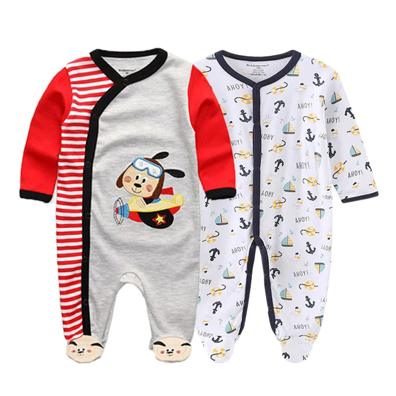 MaisonVerde® Kiddiezoom 2-Piece Baby Romper Set – 100% Cotton Long Sleeve Jumpsuit (0–12 Months)
