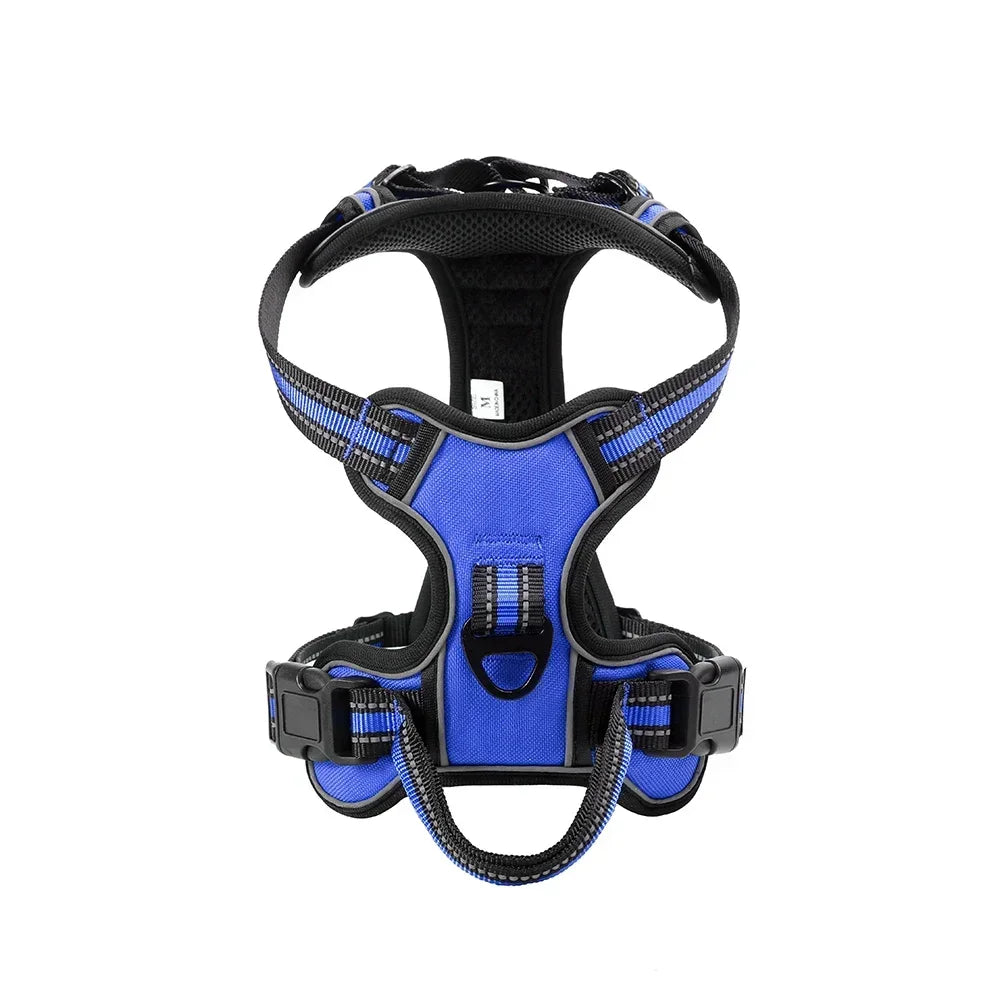 Adjustable Nylon Dog Harness Vest – Reflective, Breathable & No‑Pull Design for Small to Large Dogs