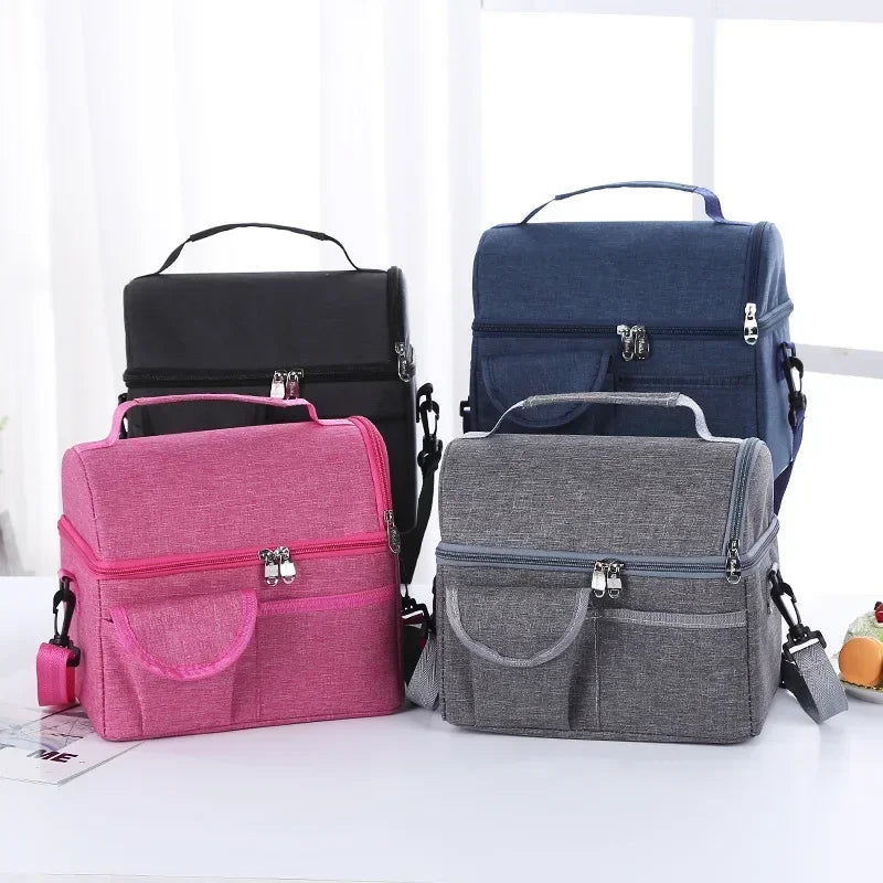 MaisonVerde® Reusable Insulated Lunch Bag – 8L Leakproof Thermal Cooler for Women & Men | Waterproof Nylon Meal Box Tote