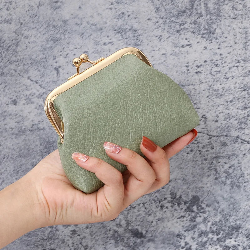 MaisonVerde® Retro Candy-Coloured Coin Purse – Short Buckle Wallet for Women | Multi-Compartment PVC Mini Purse