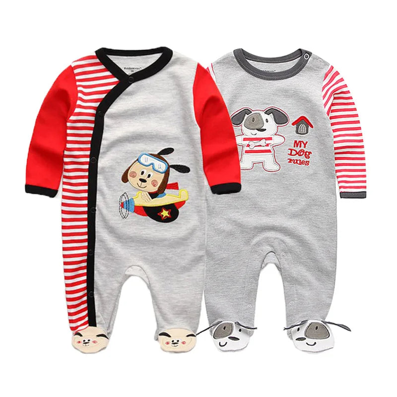 MaisonVerde® Kiddiezoom 2-Piece Baby Romper Set – 100% Cotton Long Sleeve Jumpsuit (0–12 Months)