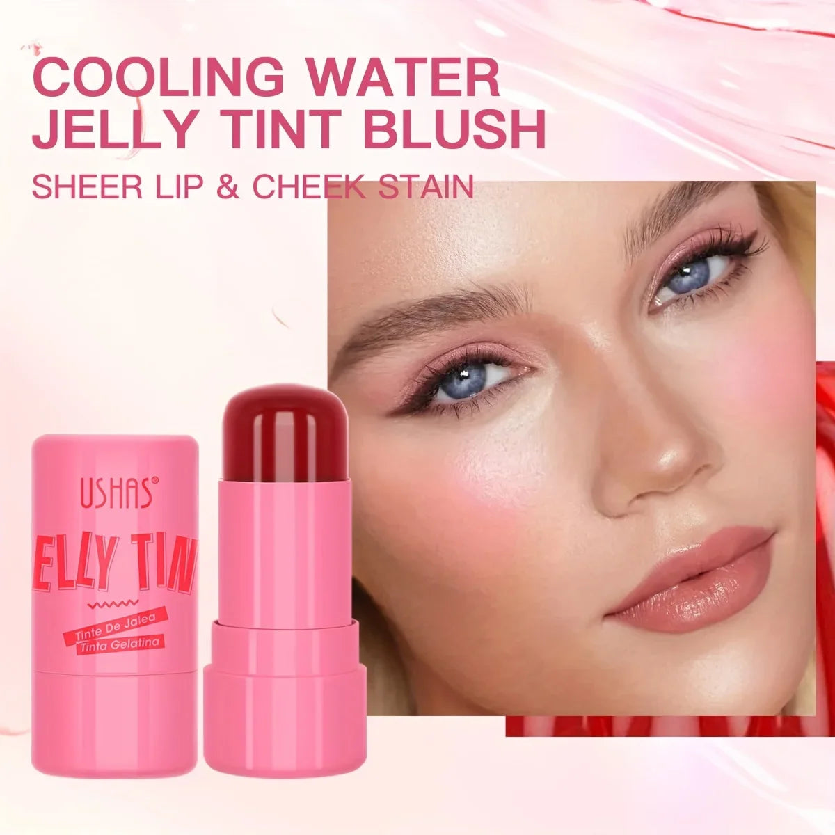 4 Colours Jelly Blush Stick – 3‑in‑1 Matte Blush, Lip Balm & Eyeshadow