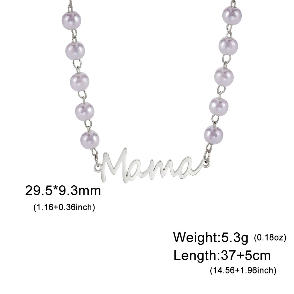 MaisonVerde® "Mama" Heart Pendant Necklace – Stainless Steel Love Letter Jewelry Gift for Women | Elegant Mother’s Day Necklace