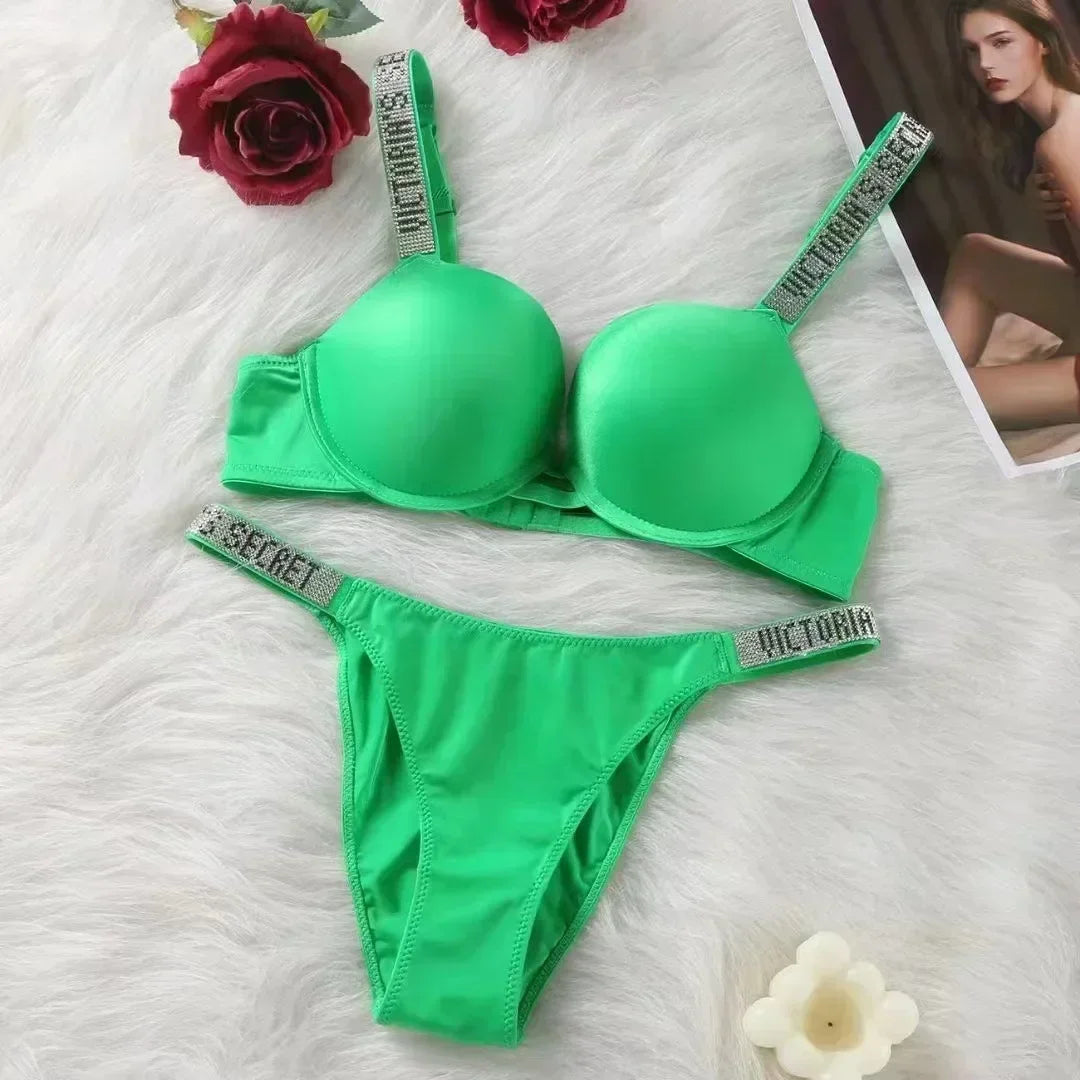 MaisonVerde® 2025 Seamless Push-Up Lingerie Set – Breathable Underwire Bra & Briefs | Everyday Shaping Support Inspired by Victoria’s Secret