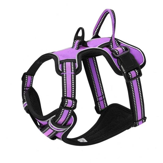 Adjustable Nylon Dog Harness Vest – Reflective, Breathable & No‑Pull Design for Small to Large Dogs