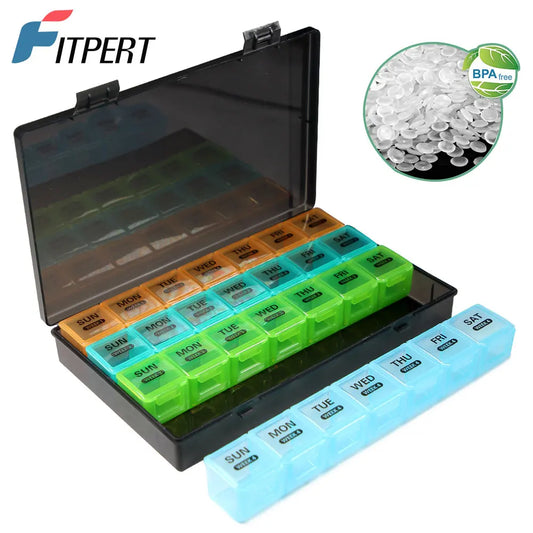 MaisonVerde® Extra-Large 28-Day Pill Organizer – 4-Week Medicine & Vitamin Case with Weekly Travel Trays | BPA-Free Monthly Supplement Box