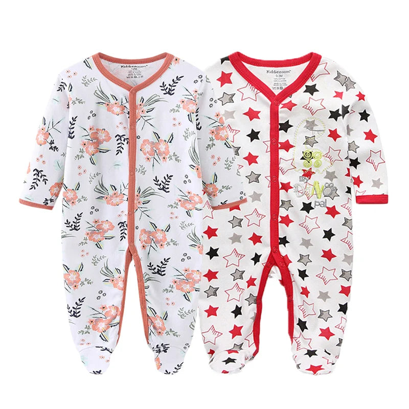 MaisonVerde® Kiddiezoom 2-Piece Baby Romper Set – 100% Cotton Long Sleeve Jumpsuit (0–12 Months)