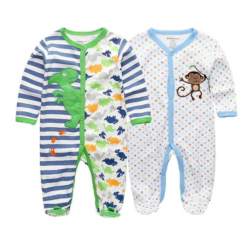 MaisonVerde® Kiddiezoom 2-Piece Baby Romper Set – 100% Cotton Long Sleeve Jumpsuit (0–12 Months)