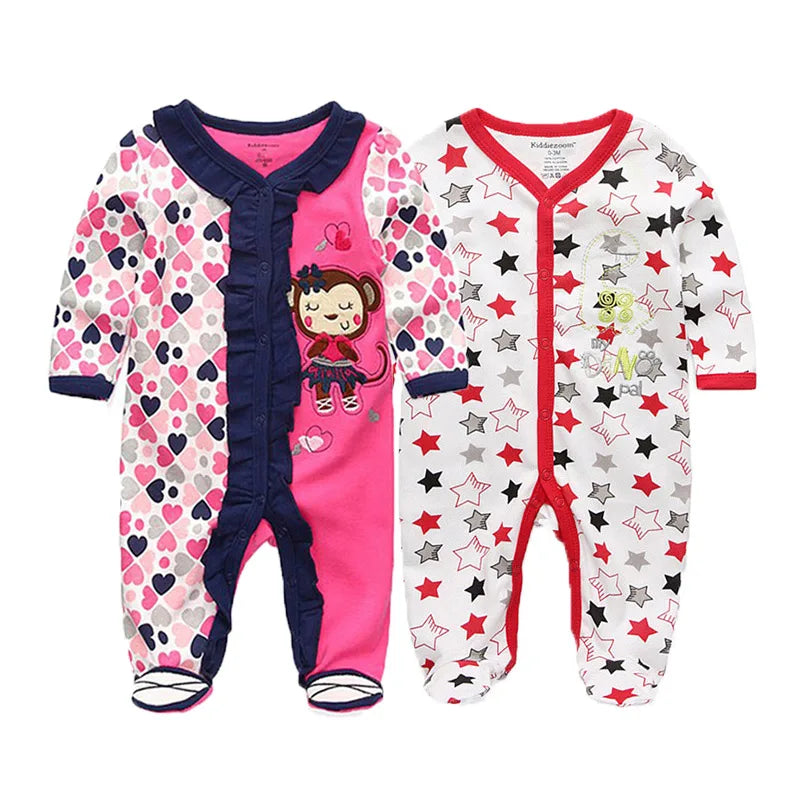 MaisonVerde® Kiddiezoom 2-Piece Baby Romper Set – 100% Cotton Long Sleeve Jumpsuit (0–12 Months)