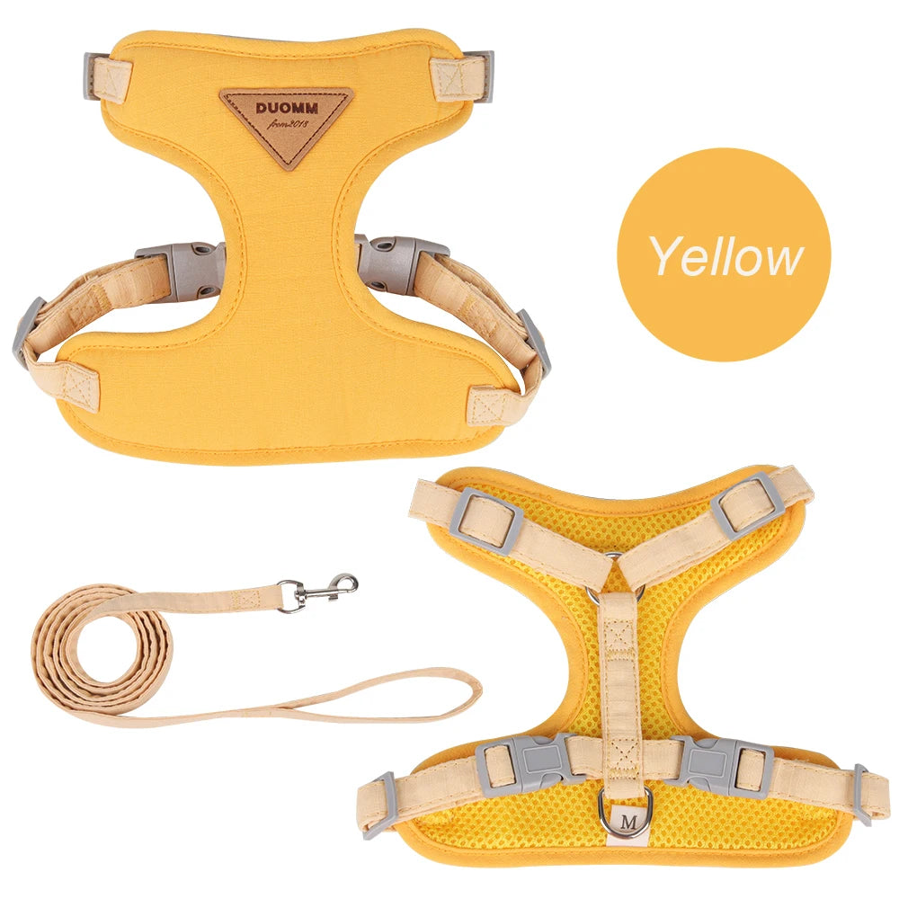 MaisonVerde® Breathable Pet Harness & Leash Set – Adjustable Outdoor Walking Kit for Cats & Small Dogs | Soft Padded & Feather Decor Design