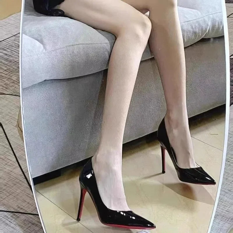 MaisonVerde® 2025 Red Sole High Heels – European-Style Pointed-Toe Pumps for Women | Oversized Club & Wedding Shoes (Slip-On, Large Sizes Available)