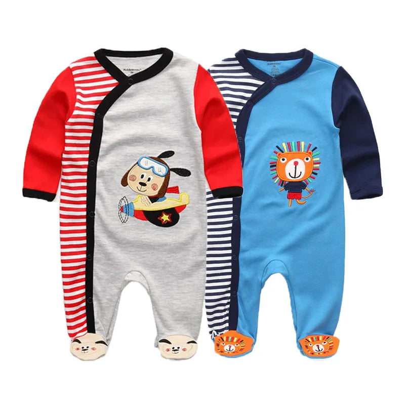 MaisonVerde® Kiddiezoom 2-Piece Baby Romper Set – 100% Cotton Long Sleeve Jumpsuit (0–12 Months)