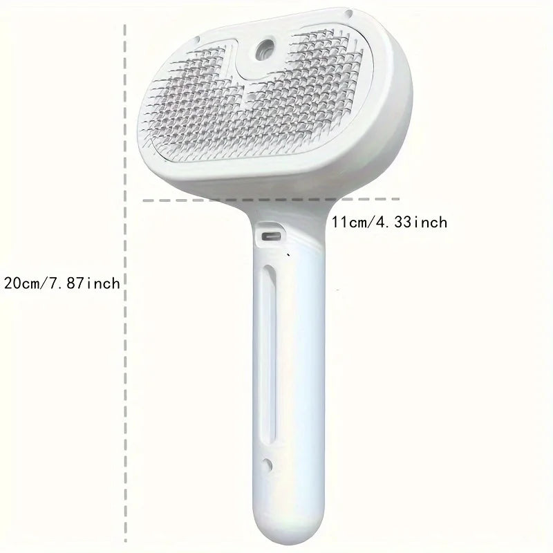 MaisonVerde® Pet Dematting Spray Comb – Self-Cleaning Hair Remover Brush with Built-In Mist Humidifier for Cats & Dogs