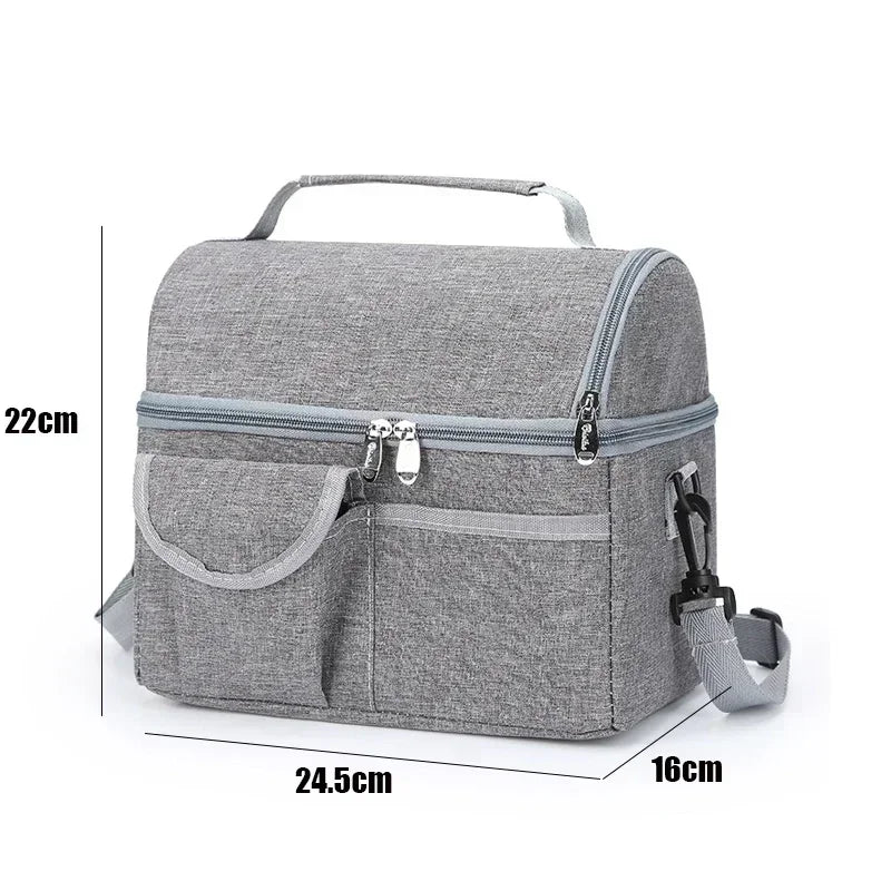 MaisonVerde® Reusable Insulated Lunch Bag – 8L Leakproof Thermal Cooler for Women & Men | Waterproof Nylon Meal Box Tote