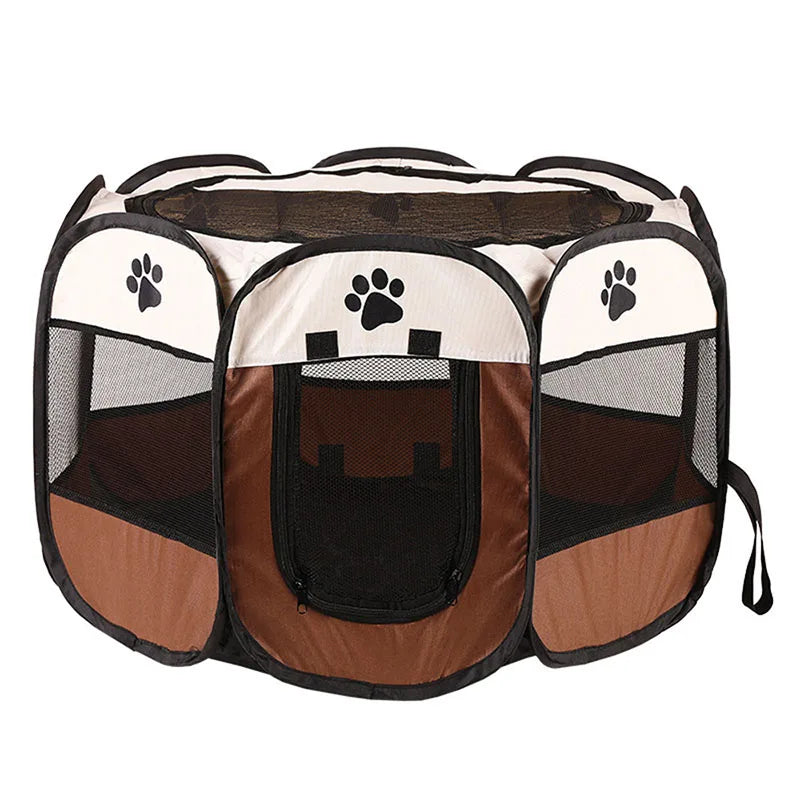 Foldable Pet Playpen & Nest – Octagonal Cat & Dog Tent for Indoor/Outdoor Use