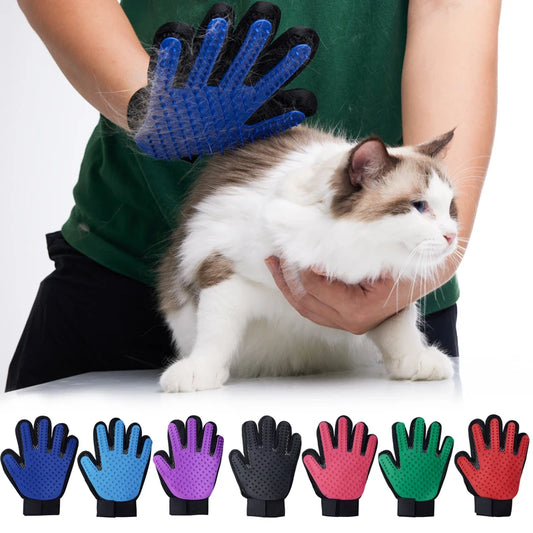 Pet Grooming Glove – Cat & Dog Hair Deshedding, Bath & Massage Brush