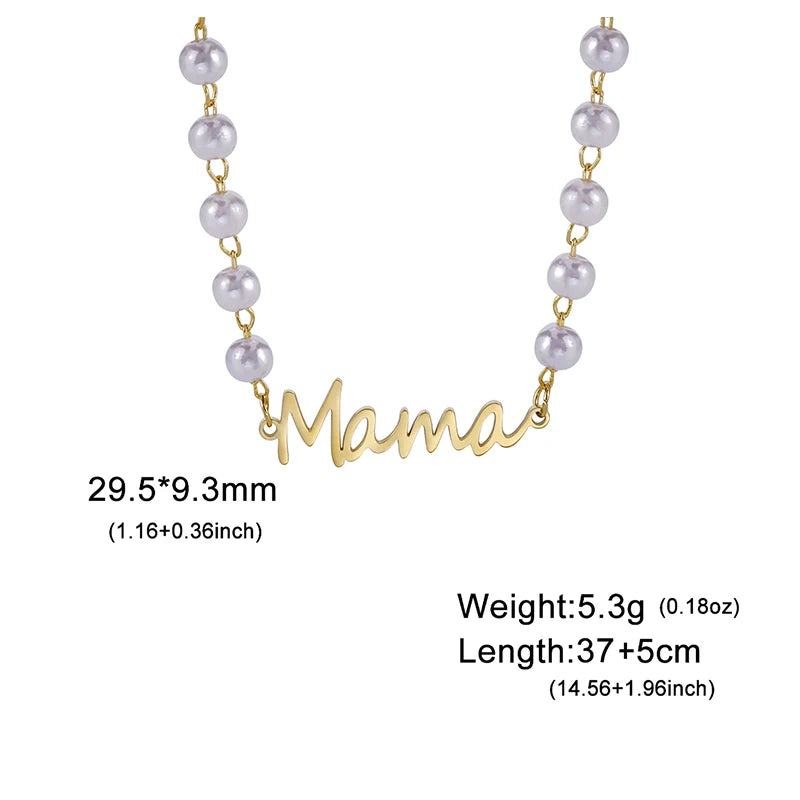 MaisonVerde® "Mama" Heart Pendant Necklace – Stainless Steel Love Letter Jewelry Gift for Women | Elegant Mother’s Day Necklace