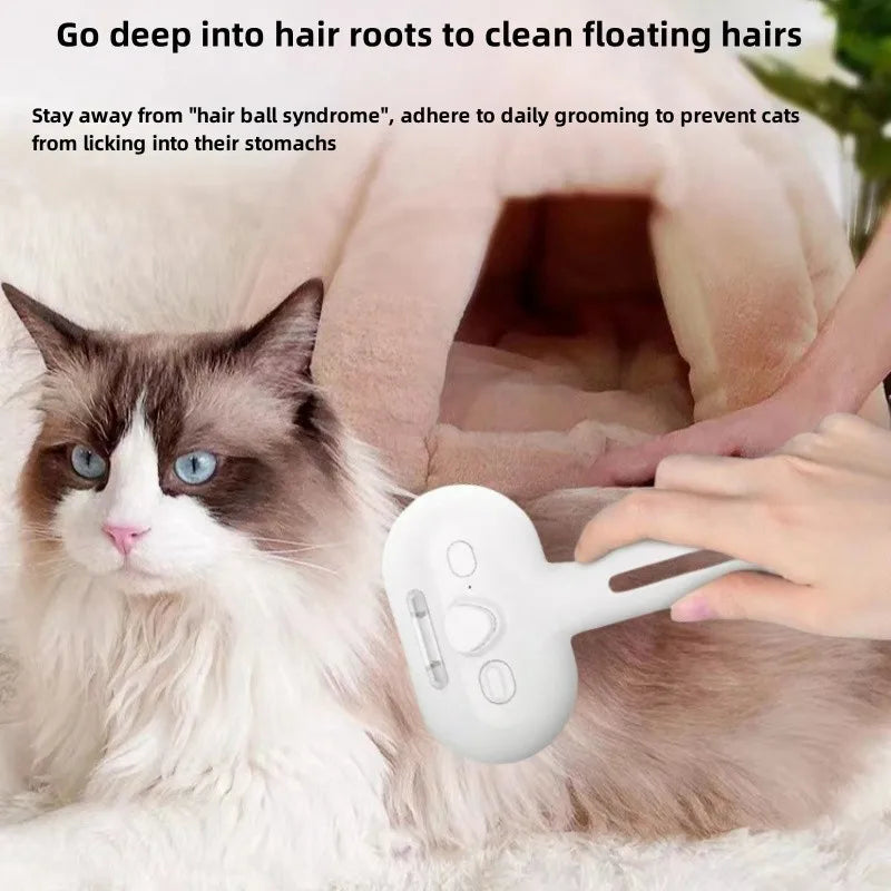 MaisonVerde® Pet Dematting Spray Comb – Self-Cleaning Hair Remover Brush with Built-In Mist Humidifier for Cats & Dogs