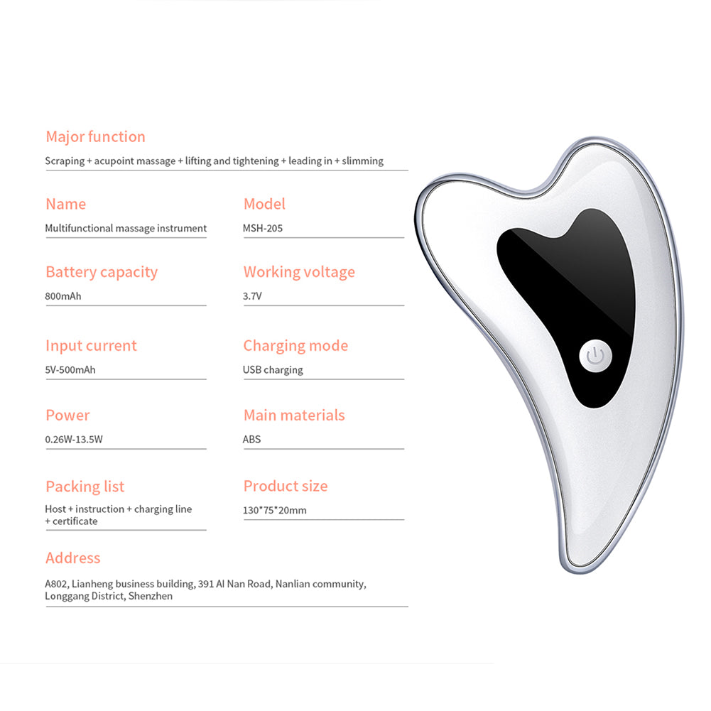 Electric Guasha Scraper Board Microcurrent Face Massager Wrinkle Face Lift Device Gua Sha Plate Facial Lifting Firming Skin Care