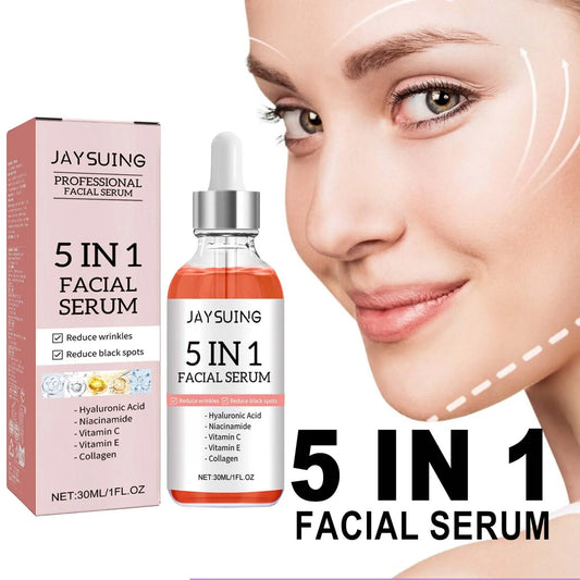 MaisonVerde® 5-in-1 Facial Serum – Hyaluronic Acid + Vitamin C + Niacinamide | Deep Hydration, Pore Care, Fine Line Reduction, Brightening, Firming