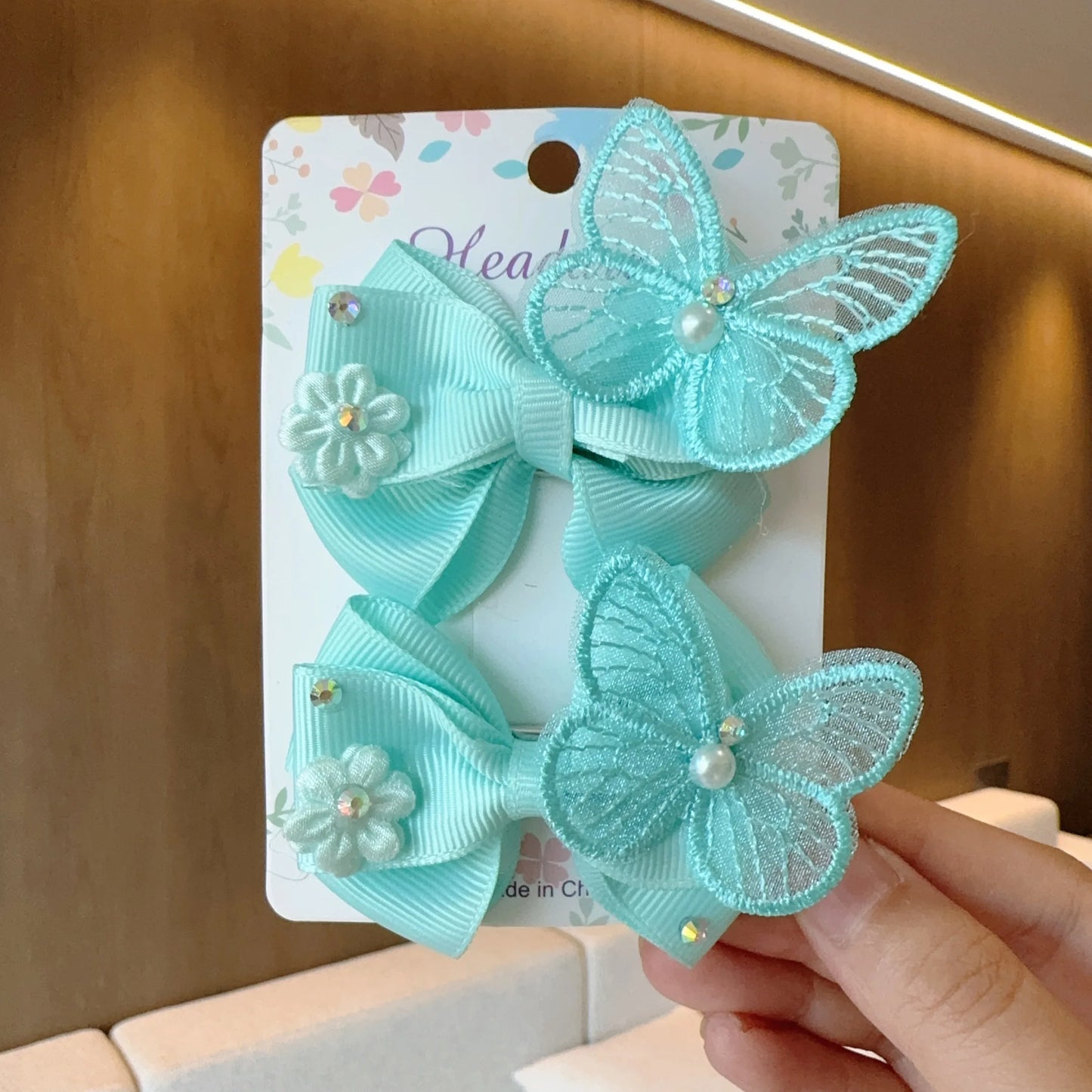 MaisonVerde® 2-Piece Hair Bow Clips – Fashion Ribbon Barrettes for Girls | Solid Colour Cheer Hair Accessories