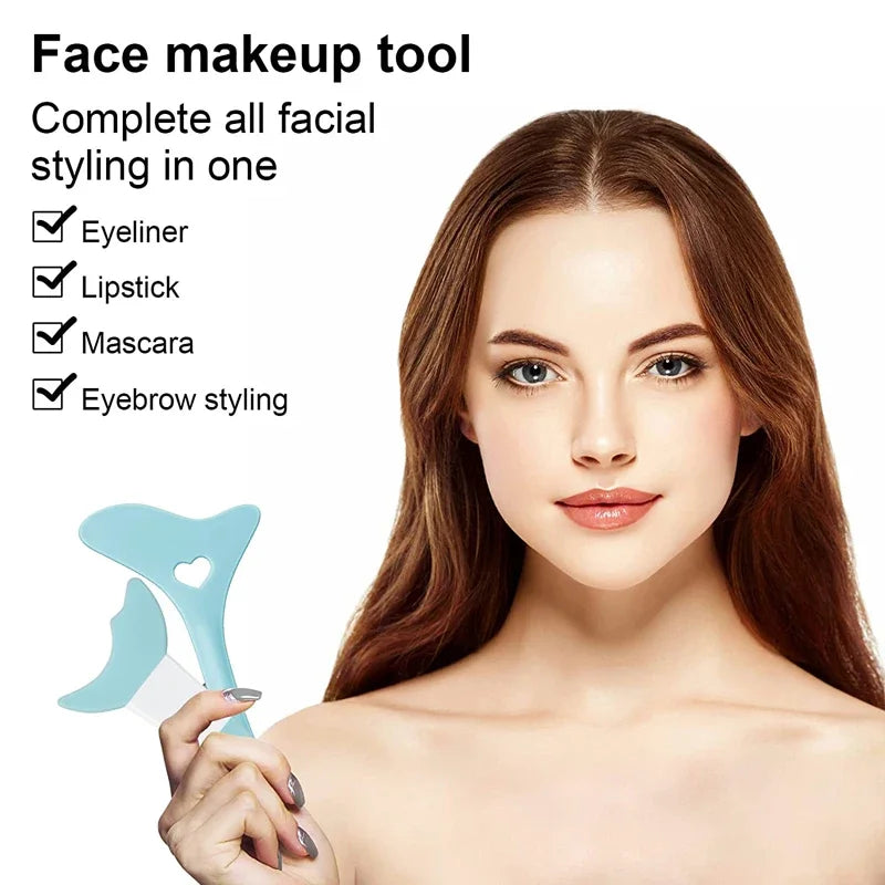 Silicone Eyeliner & Makeup Stencil – Wing Tips, Mascara, Lipstick & Face Mask Applicator Tool