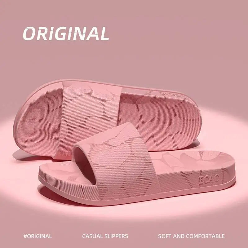 MaisonVerde® Women’s Lightweight EVA Slippers – Summer Open-Toe Indoor/Outdoor Non-Slip Home Shoes | Pink Pull-On Slides
