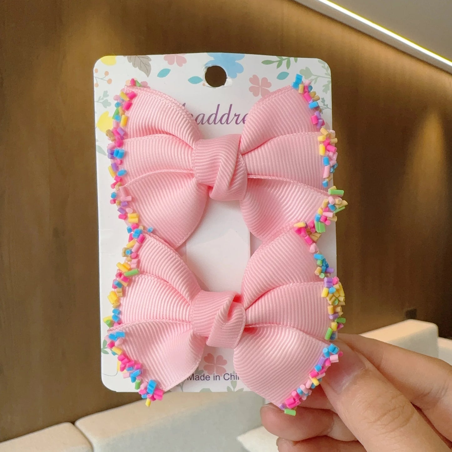 MaisonVerde® 2-Piece Hair Bow Clips – Fashion Ribbon Barrettes for Girls | Solid Colour Cheer Hair Accessories