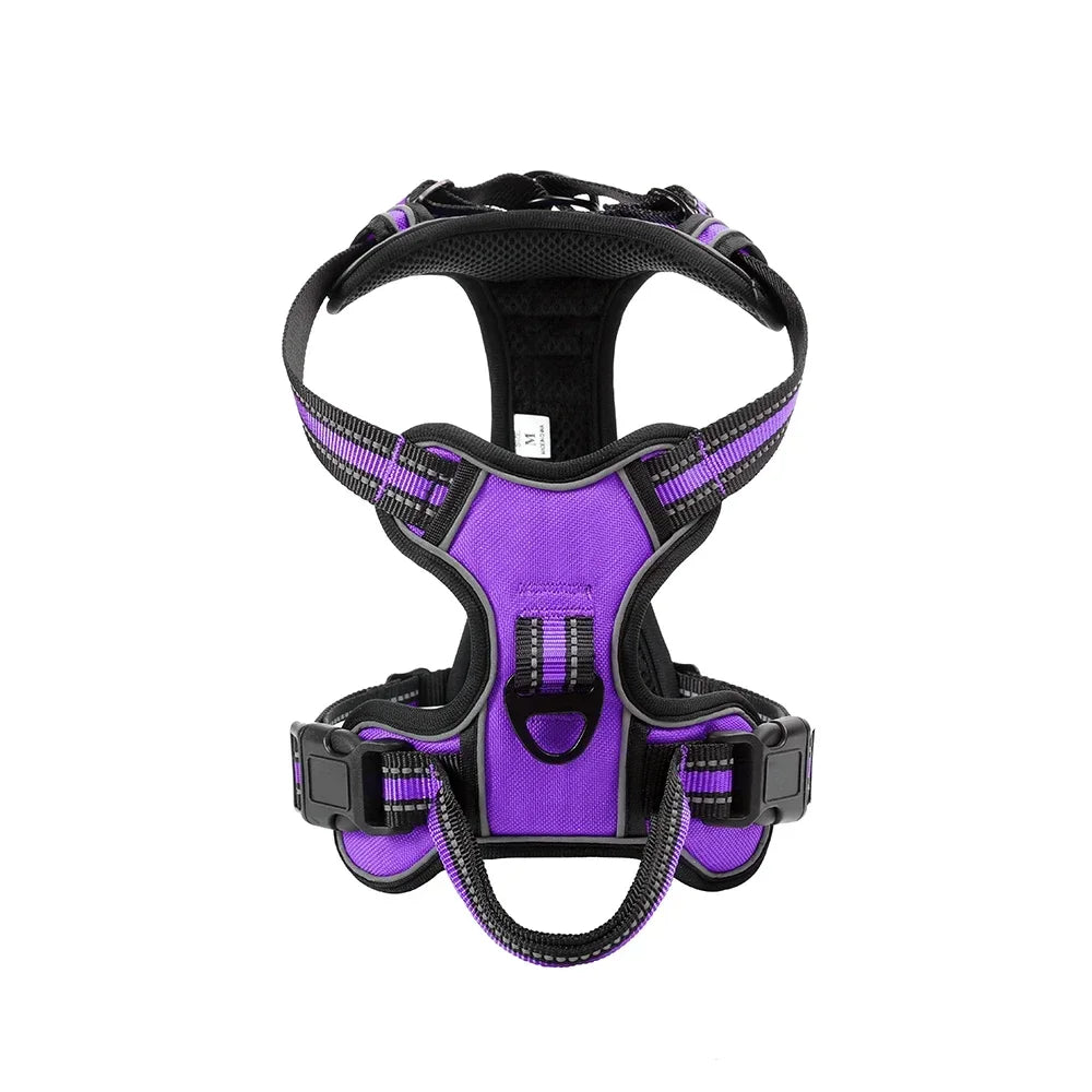 Adjustable Nylon Dog Harness Vest – Reflective, Breathable & No‑Pull Design for Small to Large Dogs