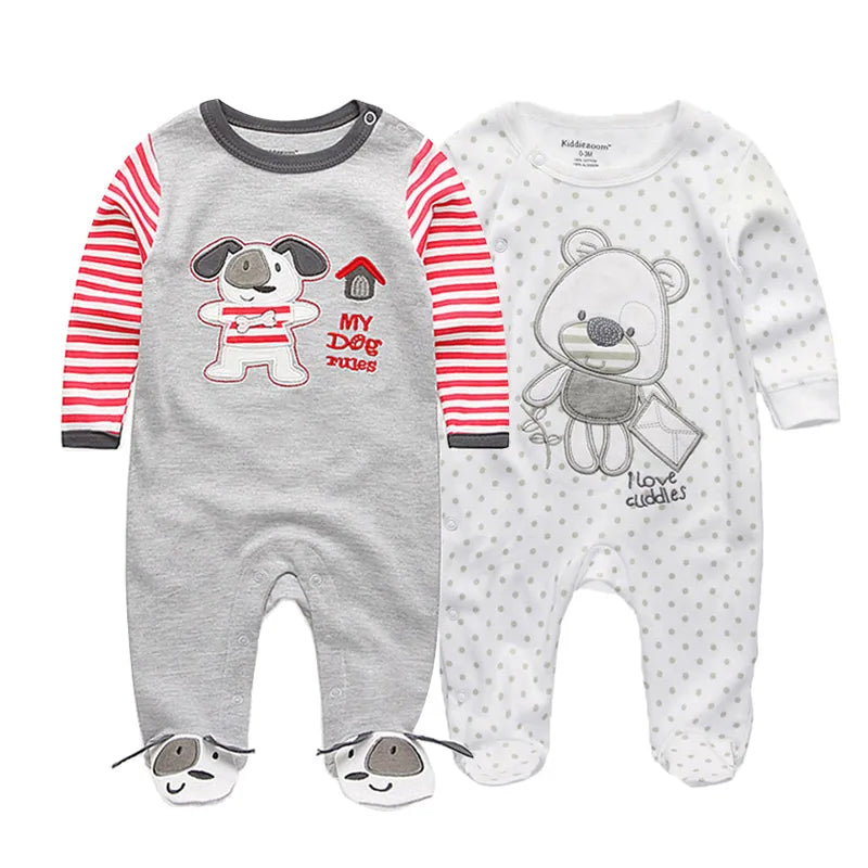 MaisonVerde® Kiddiezoom 2-Piece Baby Romper Set – 100% Cotton Long Sleeve Jumpsuit (0–12 Months)