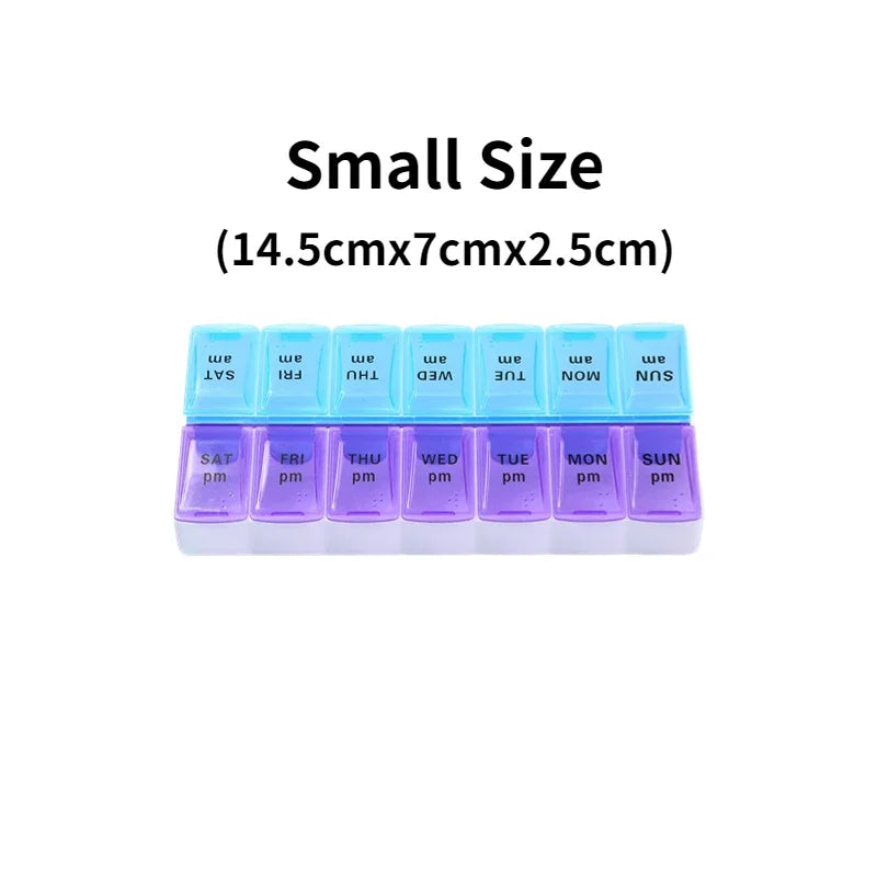MaisonVerde® Weekly Travel Pill Organizer – 7-Day Compact Pill Box with 14 Compartments | AM/PM Storage for Vitamins, Tablets & Fish Oils