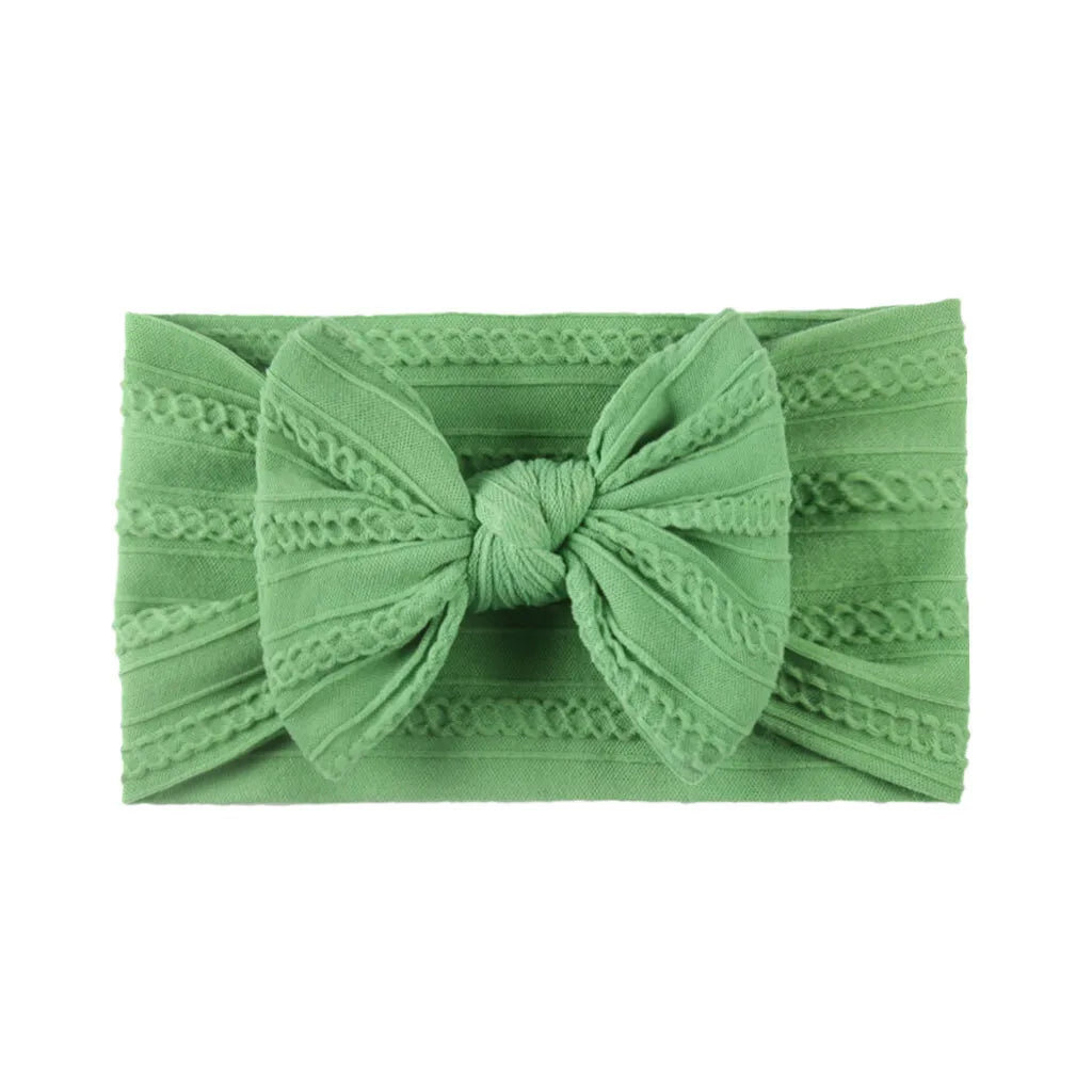 MaisonVerde® Baby Girl Headband – Soft Cotton Nylon Bow | 6M–6Y Adjustable Fit