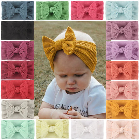 MaisonVerde® Baby Girl Headband – Soft Cotton Nylon Bow | 6M–6Y Adjustable Fit