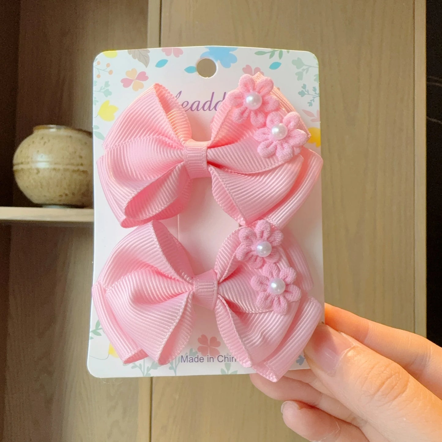 MaisonVerde® 2-Piece Hair Bow Clips – Fashion Ribbon Barrettes for Girls | Solid Colour Cheer Hair Accessories