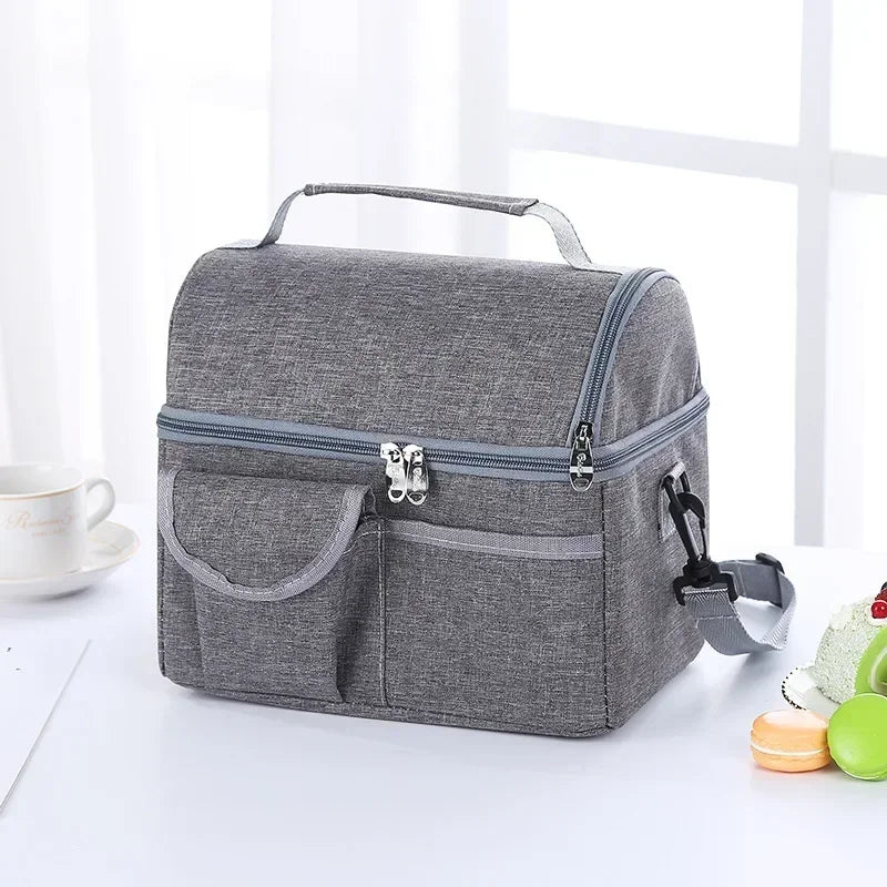 MaisonVerde® Reusable Insulated Lunch Bag – 8L Leakproof Thermal Cooler for Women & Men | Waterproof Nylon Meal Box Tote