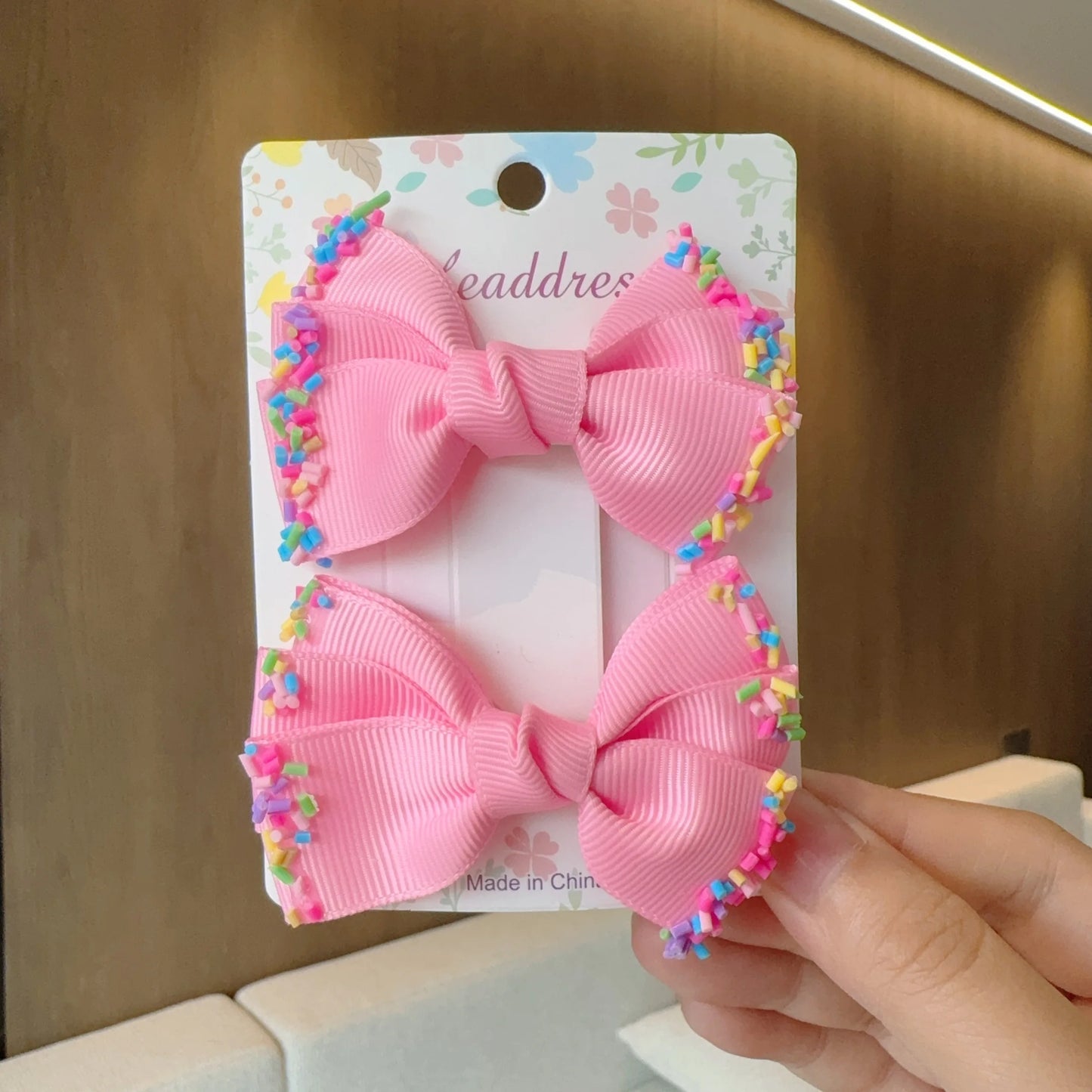 MaisonVerde® 2-Piece Hair Bow Clips – Fashion Ribbon Barrettes for Girls | Solid Colour Cheer Hair Accessories