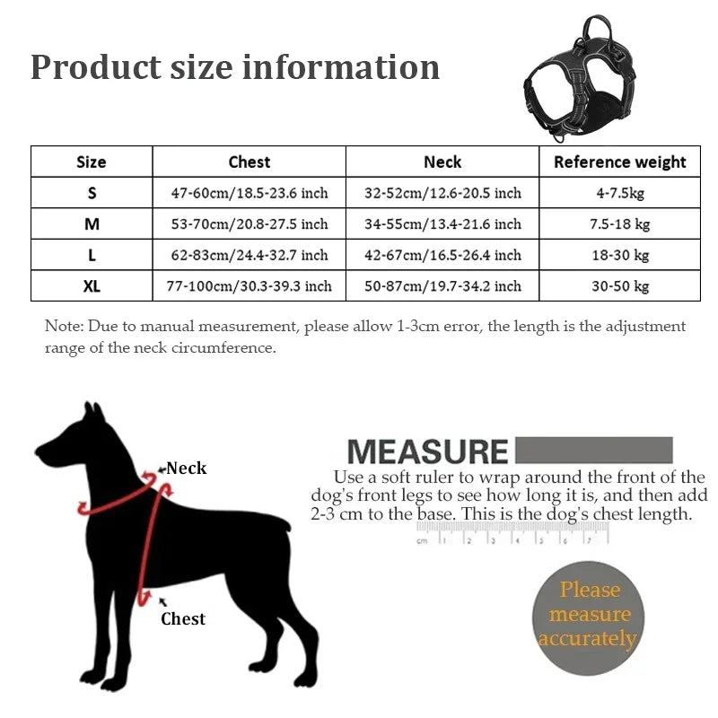 Adjustable Nylon Dog Harness Vest – Reflective, Breathable & No‑Pull Design for Small to Large Dogs