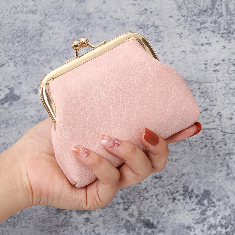 MaisonVerde® Retro Candy-Coloured Coin Purse – Short Buckle Wallet for Women | Multi-Compartment PVC Mini Purse