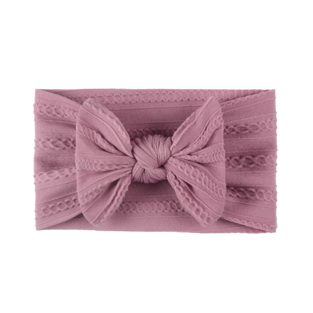 MaisonVerde® Baby Girl Headband – Soft Cotton Nylon Bow | 6M–6Y Adjustable Fit