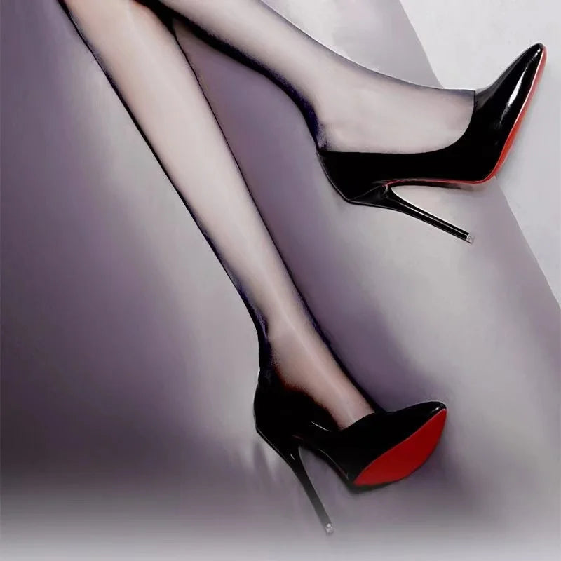 MaisonVerde® 2025 Red Sole High Heels – European-Style Pointed-Toe Pumps for Women | Oversized Club & Wedding Shoes (Slip-On, Large Sizes Available)