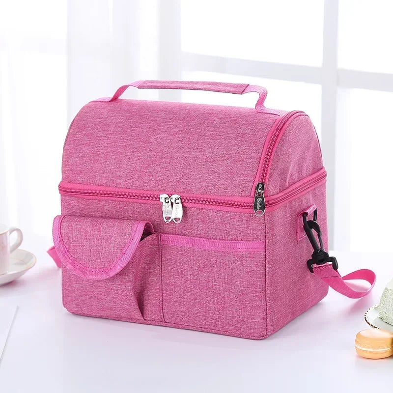 MaisonVerde® Reusable Insulated Lunch Bag – 8L Leakproof Thermal Cooler for Women & Men | Waterproof Nylon Meal Box Tote