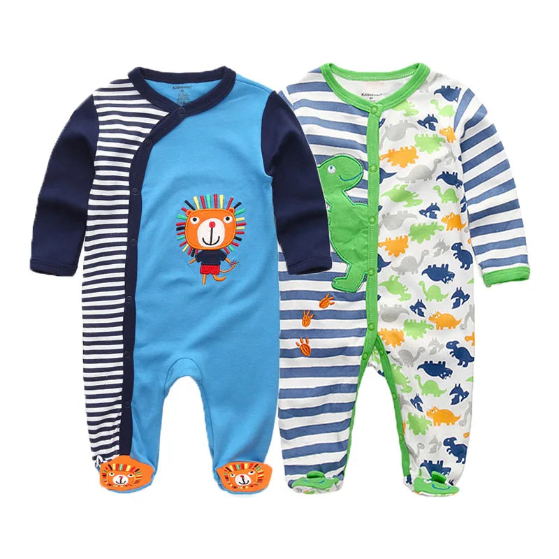 MaisonVerde® Kiddiezoom 2-Piece Baby Romper Set – 100% Cotton Long Sleeve Jumpsuit (0–12 Months)
