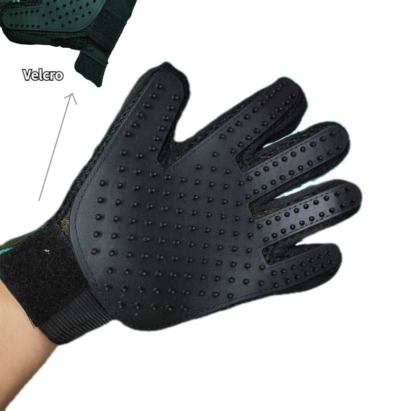 Pet Grooming Glove – Cat & Dog Hair Deshedding, Bath & Massage Brush