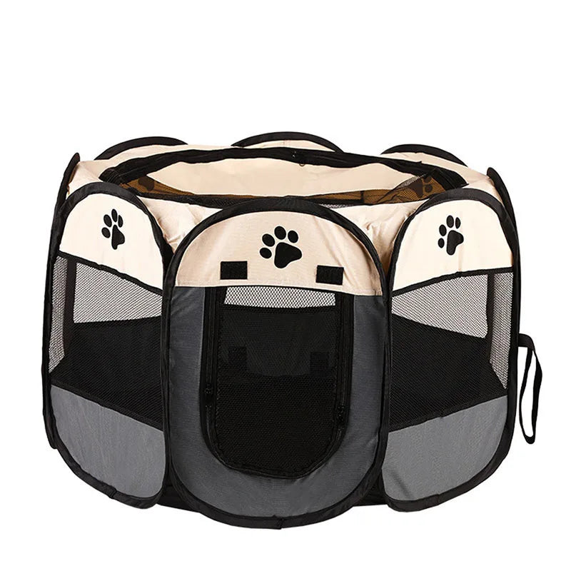 Foldable Pet Playpen & Nest – Octagonal Cat & Dog Tent for Indoor/Outdoor Use