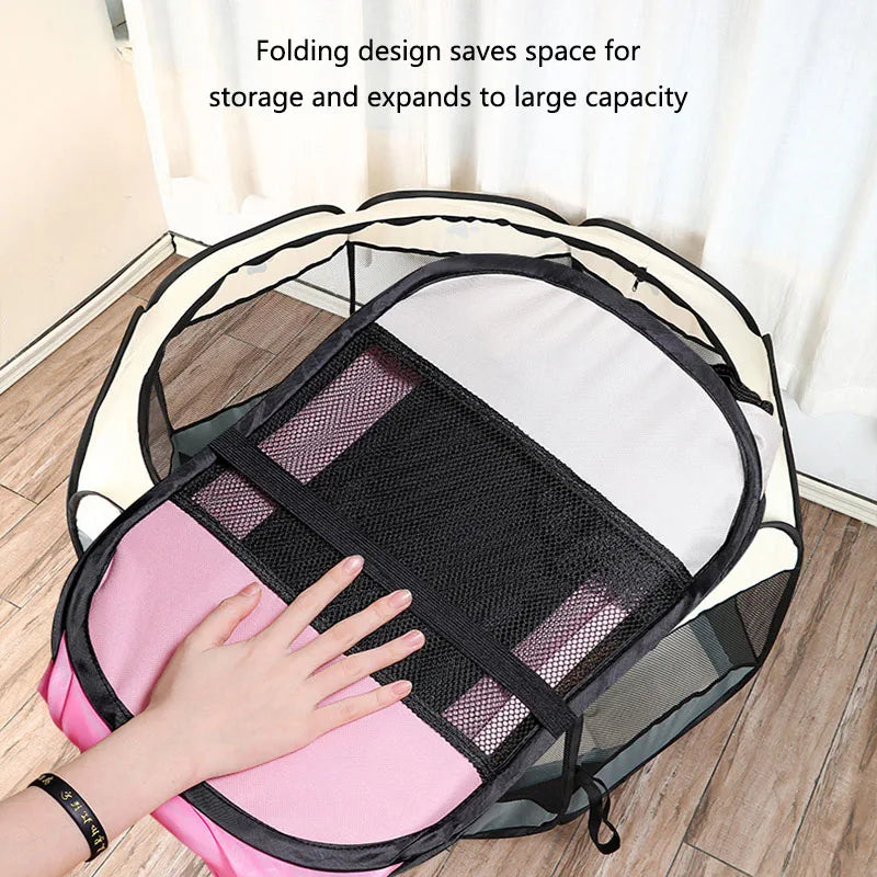 Foldable Pet Playpen & Nest – Octagonal Cat & Dog Tent for Indoor/Outdoor Use